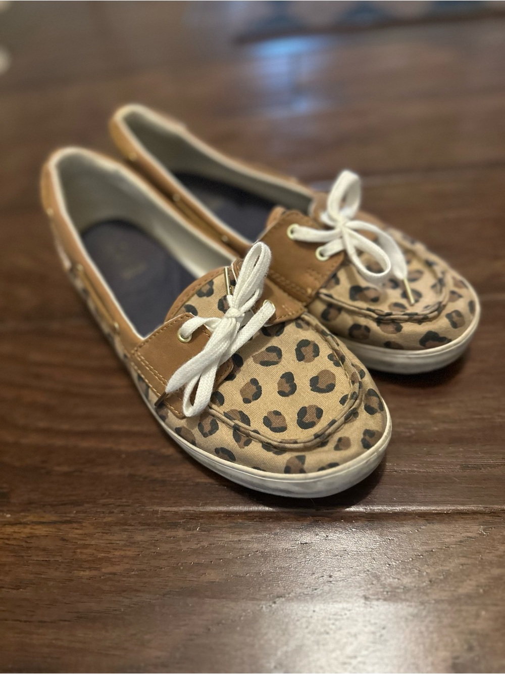 Keds Leopard Print Moccasins - Tan and Black